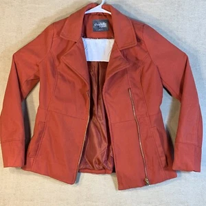 Charlotte Russe Coat Women Sz M Orange Wool Blend Long Sleeve Double Breasted - Picture 1 of 8