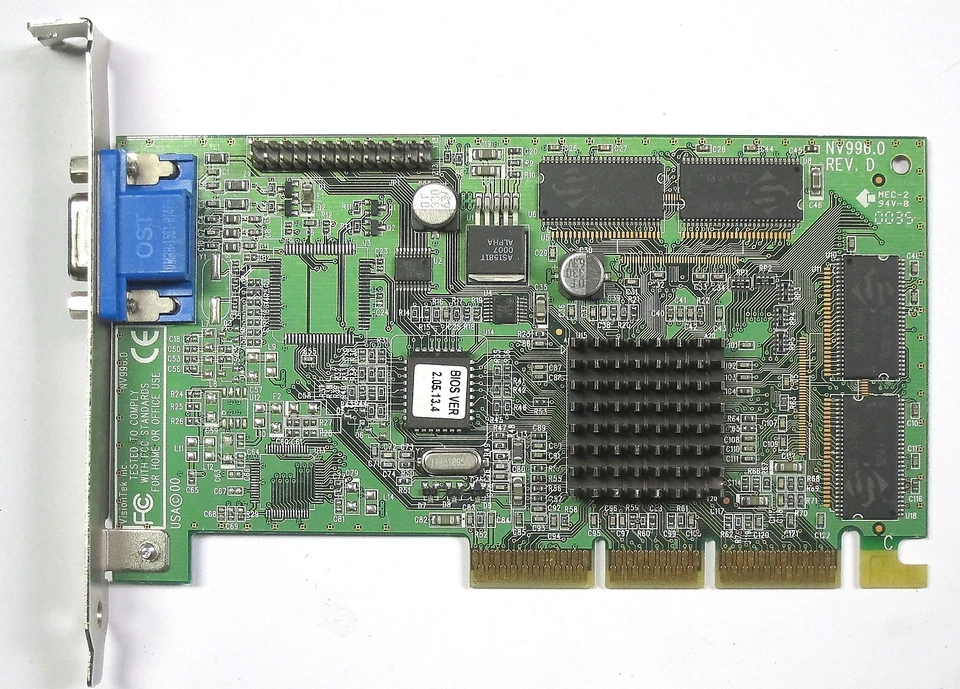 VISION TEK NVIDIA MODEL NV996.0 AGP 32mb DDR SDRAM VGA  GOOD - Image 1 of 1