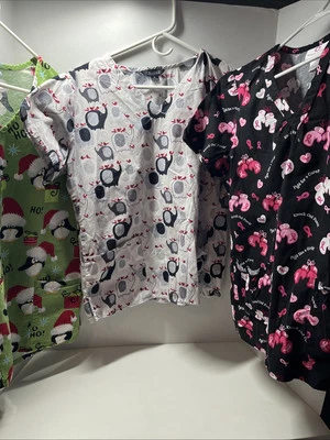 3 Ladies Scrub Tops Size Medium - Image 1 of 4