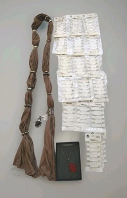 19 PC Lot Genuine Austrian Crystal Hair Pins, Jewelry Scarf, Redruby Necklace Cu - Image 1 of 4