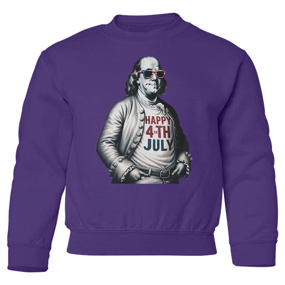 Franklin Feliz 4 de Julio Homenaje - Día de la Independencia Juventud Cuello Redondo Sudadera Foto 1 de 1