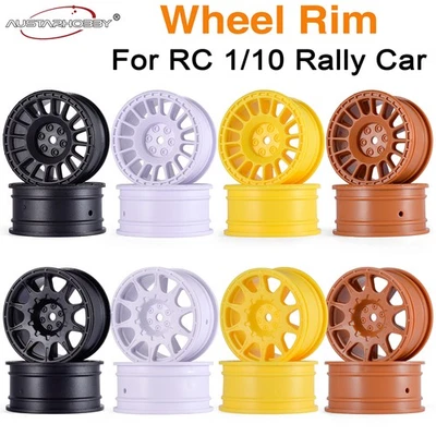 4x RC Rallye Auto Reifen Felgen 12mm Hex für 1/10 Tamiya Traxxas HSP HPI Auto - Bild 1 von 4