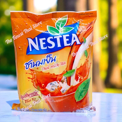 Mezcla de té de leche tailandesa instantánea en polvo Nestea auténtico sabor té tailandés 1 bolsa (13 sacos) Foto 1 de 4
