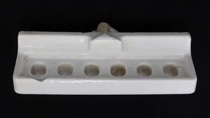 Vintage Ceramic White Wall Mount 6 Toothbrush Holder - Picture 1 of 6