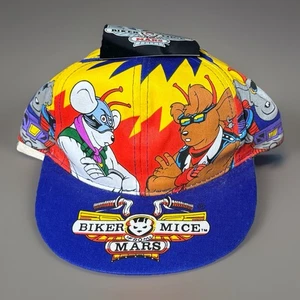 Vintage NWT Biker Mice From Mars All Over Snapback Hat Logo 7  YOUTH TMNT - Picture 1 of 6