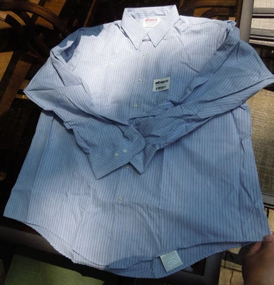 Camisa De Colección USPS Postal Botón Azul A Rayas 17 1/2 - 34/35 Foto 1 de 4