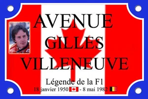 PLAQUE RUE Gilles VILLENEUVE FORMULE1 F1 30X20cm ALU - Picture 1 of 1
