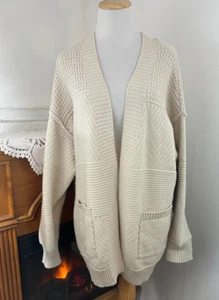 FRYE Women's Open Cardigan Sweater - Chunky knit - Boho/Western Cotton Blend XL - Picture 1 of 7