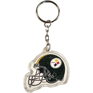 Vintage 90s Pittsburgh Steelers Keychain Double Sided Football Helmet - Picture 1 of 3