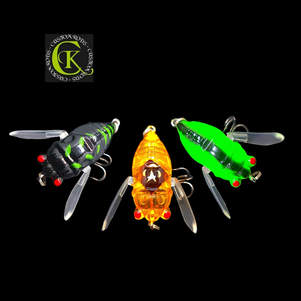 3x Insekt TopWater Zikade Wobbler Popper Jerkbait Kunstköder Raubfisch Barsch - Bild 1 von 1