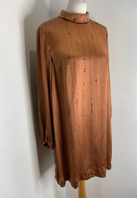 STINE GOYA silk shift shirt dress S Small VGC LULA tunic textured pattern print - Image 1 of 4