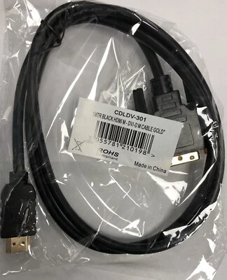 (1m) HDMI to DVI-D Cable (Black) - Image 1 of 3