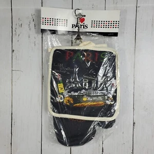 Pot Holder & Oven Mitten KItchen Set Cooking Grilling BBQ Baking France Paris - Picture 1 of 7