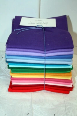 21  FAT QUARTERS - SOLIDS  - 100% COTTON FABRIC - Image 1 of 3