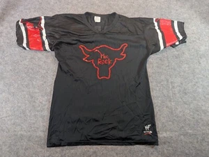 Vintage 90s The Rock WWF Attitude #1 Football Jersey Black Red Size 48 Large - Bild 1 von 9