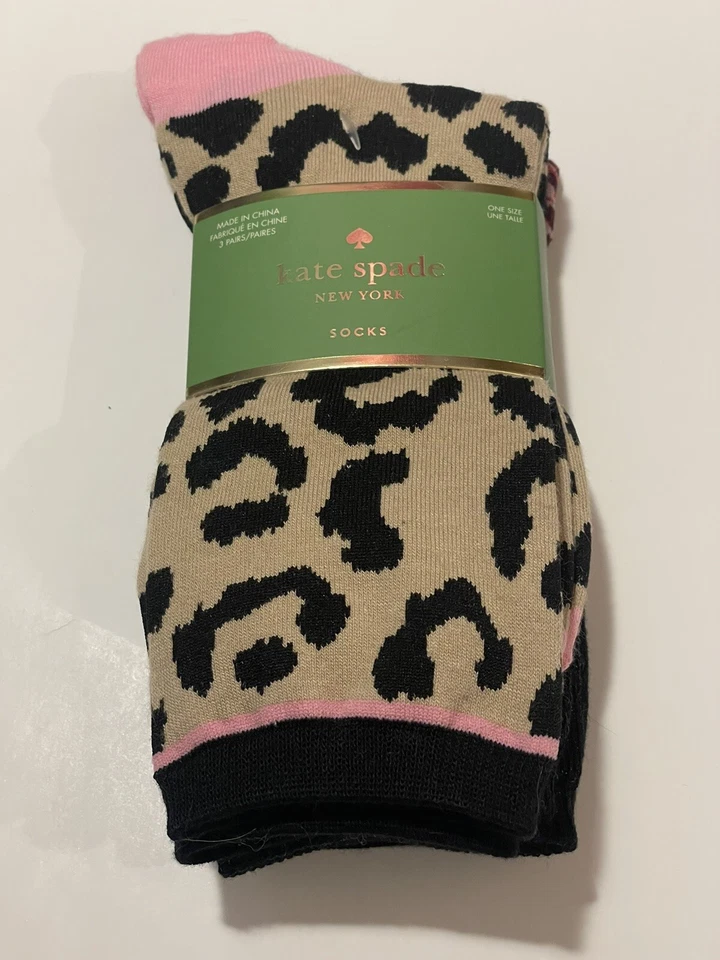 Kate Spade 3 Pairs Women's No Show Socks One Size Assorted Patterns