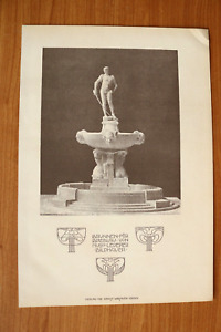 BAW3) Lichtdruck Heliogravure Brunnen für Breslau Polen 1903 Hugo Lederer 19x28