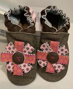 ROBEEZ Girls Organic Scrap Book Paisley Soft Sole Shoes size 10.5-11.5 3-4y 