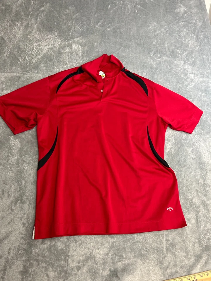 Callaway X Series Polo Shirt Mens XL Red Golf Shoulder Stripe - Image 1 of 4