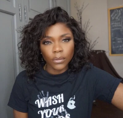 Peruca sin pegamento (peluca) 10" ondulado Foto 1 de 3