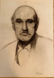 Original Vintage 20er Jahre Portrait, Künstler signiert, 18”X13” auf Papier - Bild 1 von 7