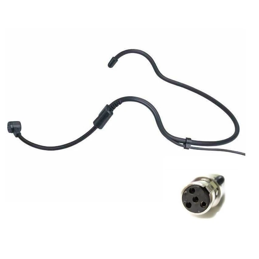 Mini Headset Microphone Headworn Mics 4 Pins, For Shure Bodypack Wireless System - Image 1 of 1