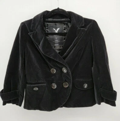 American Eagle Outfitters Jrs Large Velvety Lined Short Pea Coat w/ Big Buttons - Image 1 of 4