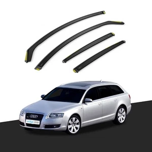 Audi A6 C6 2004-2011 5 Door Avante Estate Wind Deflectors 4pc Tinted - Picture 1 of 10