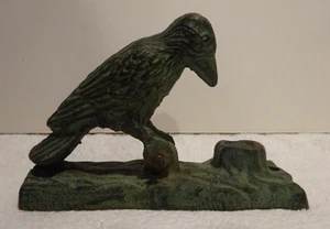 Antique/Vintage Cast Iron Metal Bird Door Knocker 6" long Green/Black - Picture 1 of 4
