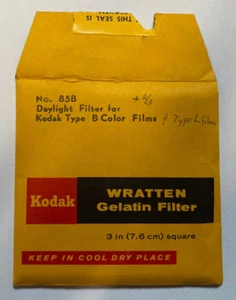 KODAK WRATTEN GELATIN FILTER NO. 85B 3" /7.6cm Square opened W/ Filter Frame - Picture 1 of 2