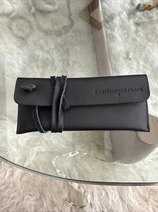 Christopher Cloos Black Leather Wrap Soft Glasses Case - Picture 1 of 3