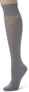Calcetines hasta la rodilla Polly para mujer bola y cadena, grises, talla única nuevos con etiquetas - Imagen 1 de 2