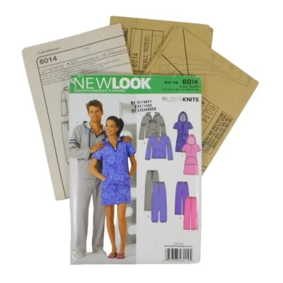 New Look 6014 Unisex Activewear Pants Hoodie Jacket Pattern All Sizes Drawstring - Image 1 of 4