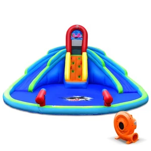 Inflatable Bounce House Water Splash Pool Dual Slide Climbing Wall w/780W Blower - Picture 1 of 6