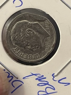 2014 D Roosevelt Dime Folded Overstrike Error - Image 1 of 4