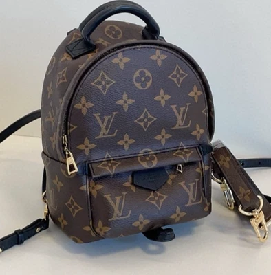 Louis Vuitton Palm Springs Monograma Mini Mochila Bolso de Hombro Marrón Mujer Foto 1 de 4