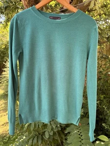 M&S Collection UK 10 EU 38 Aqua Green Jumper Long Sleeve Round Neck Side Slits - Picture 1 of 11