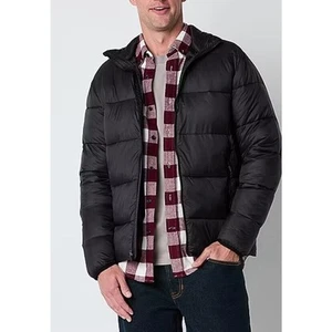 St. John's Bay Men's Water Resistant Midweight Puffer Jacket in Black XL $100 - Picture 1 of 6