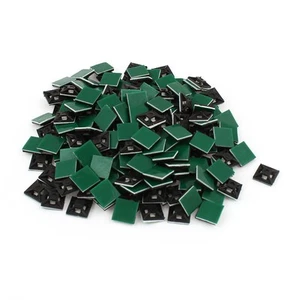 200 Pcs 12mmx12mm Square Self-Adhesive Cable Tie Mount Bases for 3mm Zip Tie - Photo 1/1