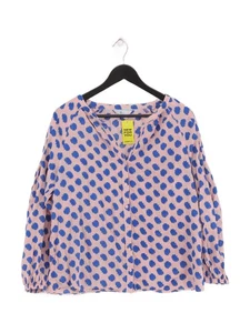 Boden Women's Shirt UK 12 Pink Cotton with Linen Long Sleeve V-Neck Basic - Picture 1 of 5