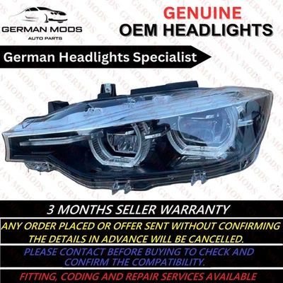 BMW 3 SERIES F30 F31 F80 LCI SHADOW EDITION LED HEADLIGHT LEFT SIDE OEM 7492611 - Image 1 of 4