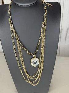 VTG Seasonal Whispers Multi Strand Necklace Large Rhinestone Accent Statement - Picture 1 of 4