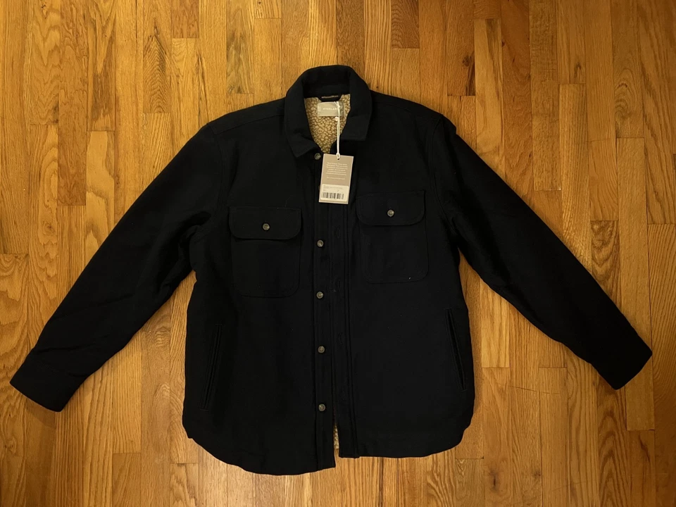 Sobrecamisa Everlane The ReNew Forrada de Vellón Peso Pesado Nueva con Etiquetas Azul Oscuro Foto 1 de 1