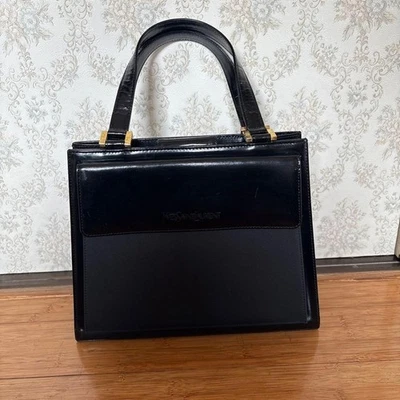 Yves Saint Laurent Handbag Black Women's Vintage Retro Used Japan Metal hardware - Image 1 of 4