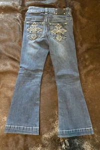 Wired Hearts Girls Western Cowgirl Rodeo Jeans Size 7 Denim Trousers - Picture 1 of 3
