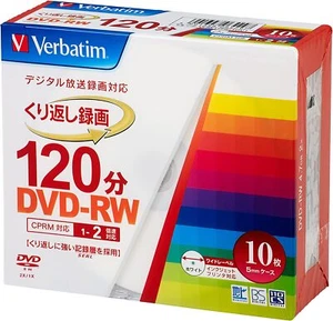 Barbatim Japan (Verbatim Japan) DVD-RW CPRM 120 minutes 10 pieces White pri - Afbeelding 1 van 3