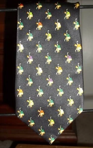 Corbata temática de golf vintage años 90 Zachary blanca negra seda 59x3,75 hecha en Corea - Imagen 1 de 9