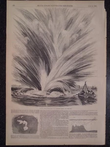 Diamond Reef Off Governor's Island New York Bay Blasting Frank Leslie's 1856 - Picture 1 of 1