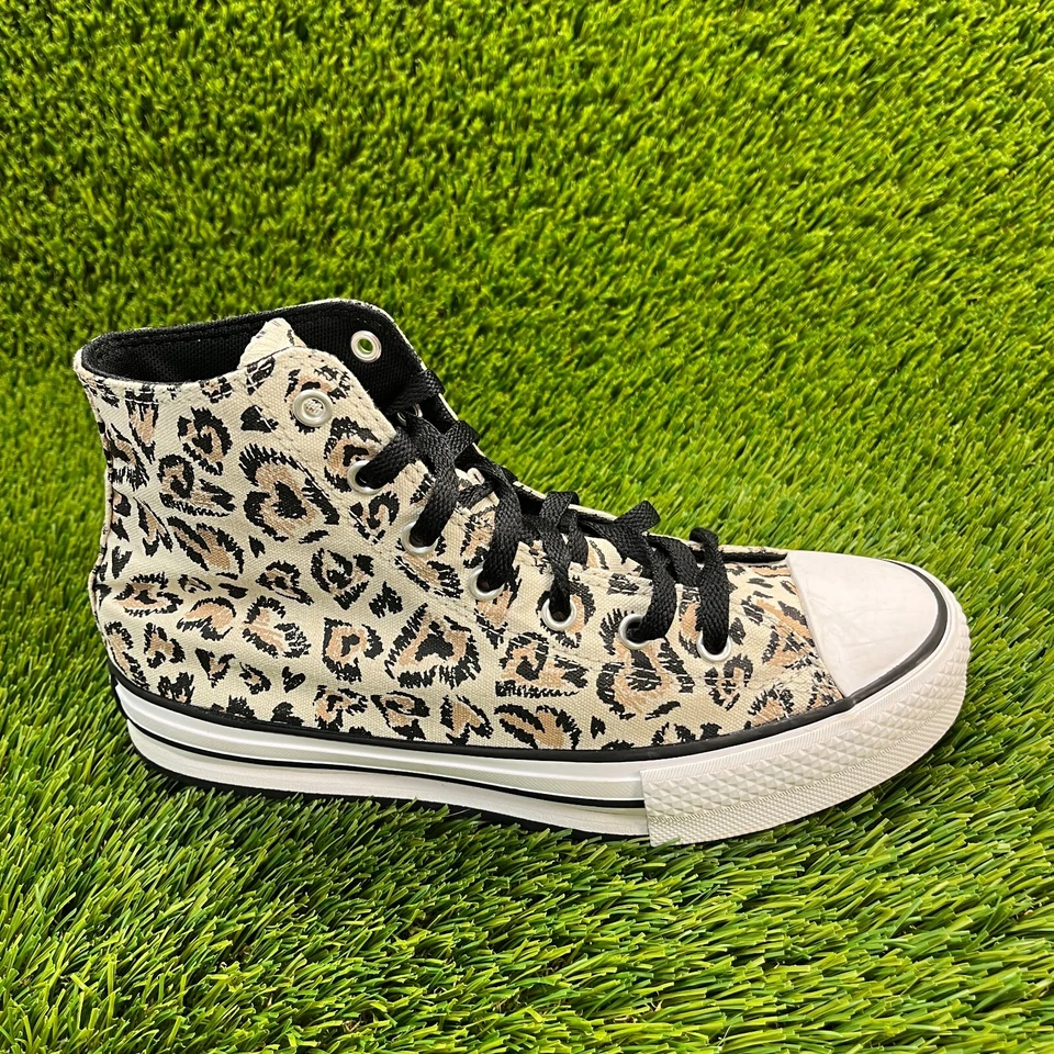 匡威 CTAS 高豹纹黑色男孩 5.5Y 码休闲鞋运动鞋 — 第 1/4 张图片