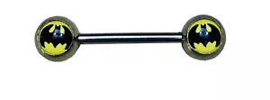 Batman gerade Nippelstangen (316L) Chirurgenstahl (1 Paar) 14g (1,6mm) B/5/5 - Bild 1 von 1